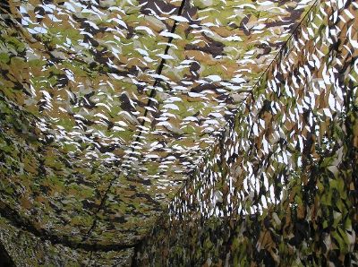 Filets U. S. Woodlands install&eacute;s sur pergola d&eacute;tail filet.